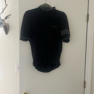 Rapha Black Short-Sleeve Cycling Jersey with Gray Sleeve Bands